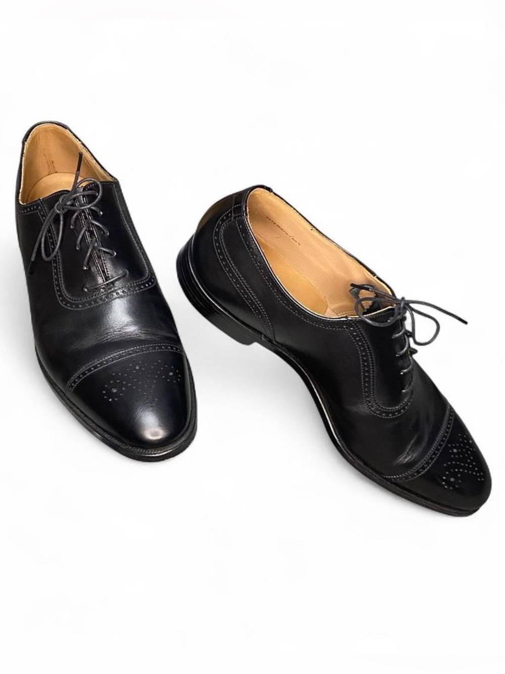 Classic Black Leather Lace-Up Derby Shoes